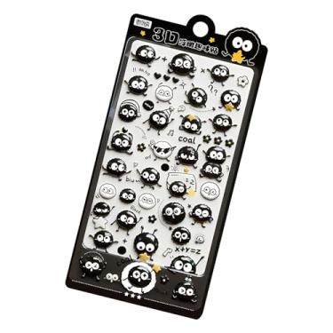 Imagem de Autocolantes para Crianças | Arte de Parede 3D Preta Decoração Divertida - Autocolantes Divertidos para Crianças,para Decoração de Parede Sala de Aula Adultos Casa de Banho Cozinha Natal Aniversário F