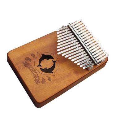 Imagem de Piano profissional de 17 teclas kalimba polegar mogno corpo madeira portátil dedo piano para iniciantes (cor: B)