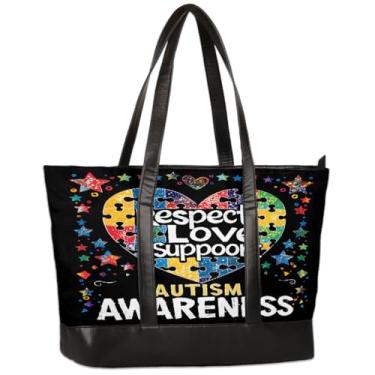 Imagem de Bolsa feminina de lona para laptop com design de linha de autismo, bolsa de computador de grande capacidade de 15,6 polegadas, Cor 7, 14.6*5.1*11.8 inch