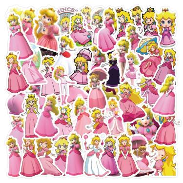 Imagem de Adesivos Princess Peach`s Toadstoois em vinil impermeável 60 unidades