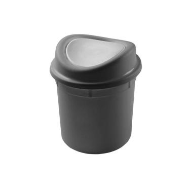Imagem de Lixeira Basculante 12 Litros Plasvale Cinza