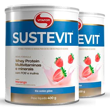Imagem de Kit 2 Sustevit Whey Protein Vitafor sabor Morango 400g