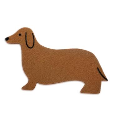 Imagem de Tinideya Capacho Dachshund Coir 45,7 cm x 76,2 cm Tapete de porta de cachorro Dachshund antiderrapante exterior Coir bonito capacho para decoração de varanda de entrada de banheiro interno (estilo
