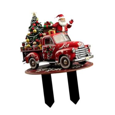 Imagem de IEUDNS Placa de Natal para Jardim com Papai Noel, Estaca de Acrílico para Fixação no Solo, Decoração Natalina para Áreas Externas, Gramado, Pátio ou Casa de