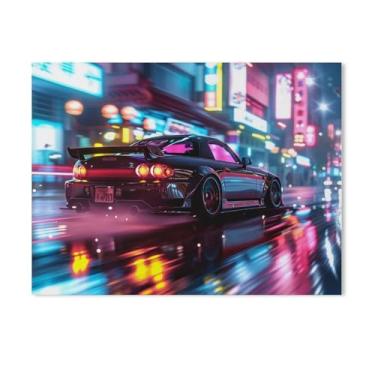 Imagem de HouLaiZhe S2000 Jdm Carro Neon Night Posters Tela Estética Parede Decoração de Parede Impressões Galeria Sala Decoração de Parede para Quarto Sala de Estar Escritório 18 x 24 polegadas (45 x 60 cm)