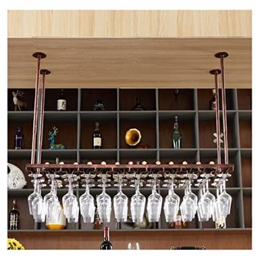 Imagem de APUM Rack de teto decorativo de teto retrô cabide de cabeça para baixo, adequado para sala de estar, sala de jantar, bar, balcão, expositor de vasos de flores