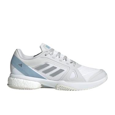 Imagem de adidas Tênis feminino Stella McCartney Court, Branco/prata metálico/azul maravilha, 36