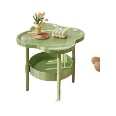 Imagem de Mesa Lateral Redonda Moderna Com Prateleira De Armazenamento, Mesa De 