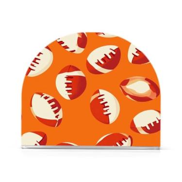 Imagem de CEBUGI Suporte de guardanapo para mesas suporte de guardanapo acrílico bolas de futebol suporte de guardanapos de papel para decoração de festa de jantar de cozinha