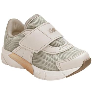 Imagem de Tênis Infantil Esportivo com Fecho Autocolante, Solado Flex, Mesh Respirável, para Meninos e Meninas, Antiderrapante Escolar (Marfim/Dourado, BR, Criança de 4 a 8 anos, Numérico, 26)