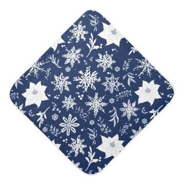 Imagem de Burbuja Toalha de banho para bebês flocos de neve - Toalha com capuz de musselina macia e absorvente para recém-nascidos, 76 x 76 cm