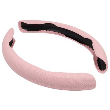 Imagem de Hordion 2 peças de capa de volante de carro, protetor de volante segmentado, antiderrapante e respirável, acessórios interiores de carro para a maioria dos veículos, caminhões SUV, rosa