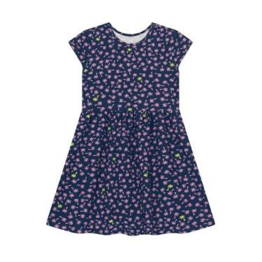 Imagem de Vestido infantil menina florido Brandili, 4, Azul