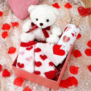 Imagem de Patelai Conjunto de 7 peças de presentes de dia dos namorados para namorada esposa conjunto de presente romântico de coração vermelho presentes de aniversário para ela, mulheres, meninas, mulheres