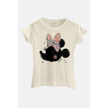 Imagem de Camiseta Feminina Disney Minnie Laço - Piticas, G, Off white, Feminino