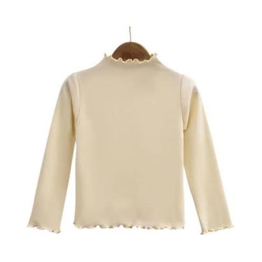 Imagem de Camiseta Preta De Manga Longa Para Meninas, Camisa Base Tendência Outo