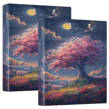 Imagem de Magical Cherry Blossom, 2 unidades, prancheta, pasta, resistente, 5 cm, fichário com 3 anéis, 27 x 31,5 cm, material escolar universitário