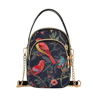 Imagem de Bolsa tiracolo branca com bengala doce, bolsa tiracolo feminina, bolsa tiracolo pequena para mulheres, Birds on Branch-6, One Size
