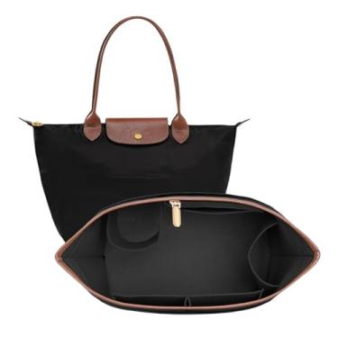 Imagem de DOIAPUOS Inserções organizadoras de bolsa para Longchamp Le Pliage (preto, médio)