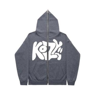 Imagem de Moletom Unissex Com Zíper Completo 2024 Estilo Casual Com Estampa Tama