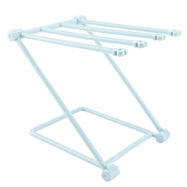 Imagem de SIWOTED Plástico Grosso Estável Dobrável Toalha Pano Rack Organizador Suporte Cozinha (Azul)