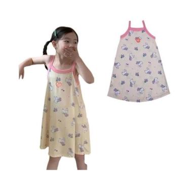 Imagem de Vestido De Pijama Infantil Com Estampa De Desenho Animado Para Meninas