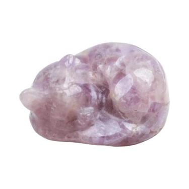 Imagem de Estátua De Gato Em Quartzo Rosa, Pedras De Energia Cristalina, Gatos E