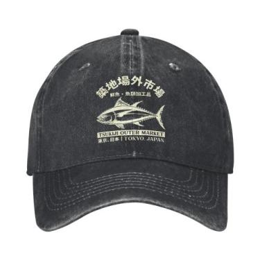Imagem de Boné Trucker Unissex Lavado Mercado De Peixes Tsukiji Tóquio Japão Bon