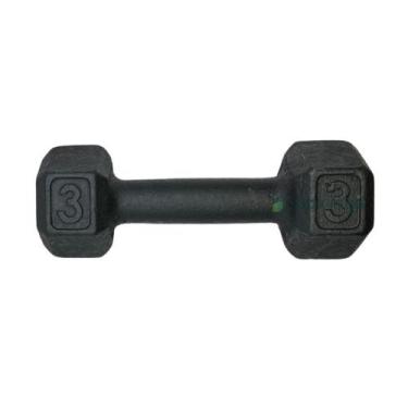 Imagem de Halter Sextavado de Ferro Fundido Pintado - 3 Kg - BOX INGÁ