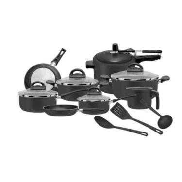 Imagem de Conjunto De Panelas 11 Peças Preto Com Panela De Pressão - Marpal