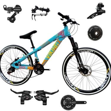 Imagem de Bicicleta 26 VikingX T25 24v Index Freeride Shimano Cubo k7 Pneu Slick Fino FX 1.50-Unissex