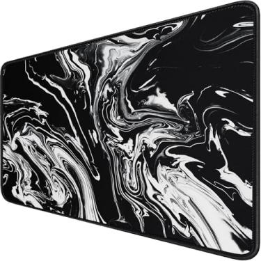 Imagem de Mouse pad grande estendido para jogos com bordas costuradas, 47,3 x 59,9 cm, base de borracha natural antiderrapante durável, tapete de teclado de computador à prova d'água para profissionais de