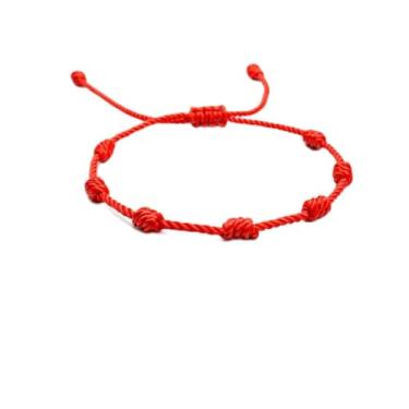 Imagem de Pulseira da Sorte 7 Nós | Amuleto da Kabbalah | Proteção contra o Mau-Olhado | Prosperidade | Ajustável |Unissex