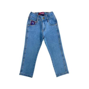 Imagem de Calça Jeans Tradicional Infantil Country Os Boiadeiros Delavê Reto Ref