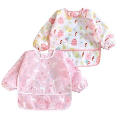 Imagem de Kit Babadores Neném 2 Manga Longa Impermeável Coelho Cupcake - Minha E