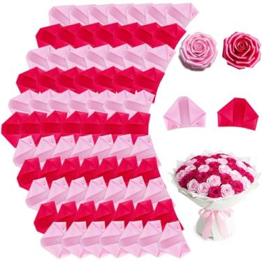 Imagem de TONIFUL 200 peças de pétalas de rosa rosa e cetim pré-fabricadas pétalas de rosa semi-acabadas para rosa eterna faça você mesmo, buquês de flores, artesanato para dia dos namorados, formatura