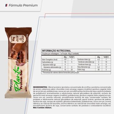 Imagem de Barra de Proteína Vegana Gourmet 40g Vegan Plants Protein Sabor Brownie Caixa com 12 Unidades-Unissex