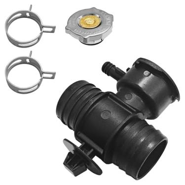 Imagem de JYIS Pescoço de enchimento de refrigerante do radiador com tampa, substituição do conector da mangueira do radiador # 52028810AL 52029195AK 55116901AA, compatível com Chrysler 200 Sebring Dodge Dakota