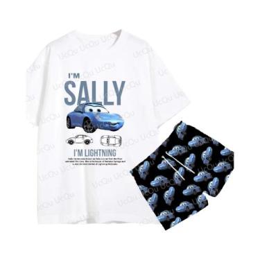 Imagem de Conjunto De Pijama Oversized Para Adultos E Crianças Com Tema De Carro