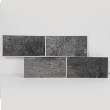 Imagem de COLAMO Amostra de luxo de 7,2 cm × 15,2 cm, cinza escuro, descasque e cole grande azulejo de metrô para backsplash de cozinha, autoadesivo na parede de tijolo de pedra sintética, azulejos de mosaico para sala de estar banheiro lareira