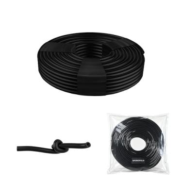 Imagem de SPONDWILD Tubo de distribuição em branco de 1/10.2 cm Mangueira de irrigação por gotejamento, tubo de linha de gotejamento preto para sistema e peças de irrigação de jardim pequeno, linha de tubo de