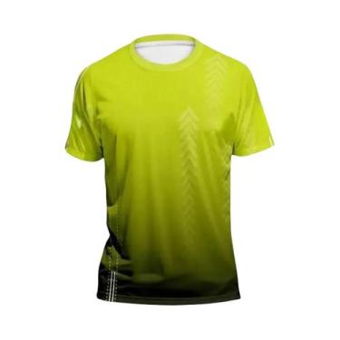 Imagem de Camiseta Esportiva Masculina De Verão Secagem Rápida 3D Gradiente Mang