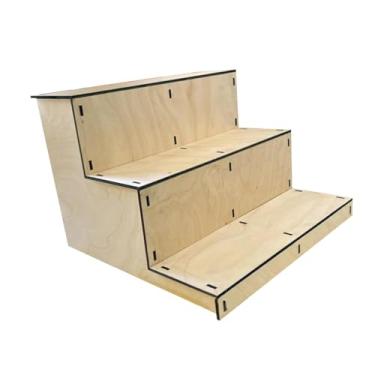 Imagem de Generic Suporte de madeira para exibição de cupcakes, garrafas versáteis, decoração, colecionáveis, copos, organizador de alimentos com 3 níveis, Madeira