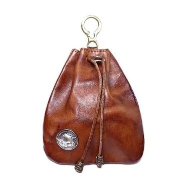 Imagem de 1 porta-moedas, bolsa de moedas de couro premium à base de plantas com chaveiro multifuncional para chave de carro e porta-cartão, Marrom claro
