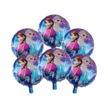 Imagem de Balões Frozen Elsa Anna Olaf 18 Polegadas 6 Peças Decorações Para Fest