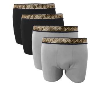 Imagem de Kit 4 Cuecas Boxer Masculina Algodão Confortável Linha Premium Anti Al