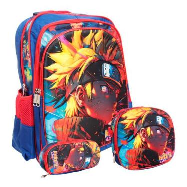 Imagem de Kit Mochila Infantil Com Lancheira Térmica Menino Creche - Plike