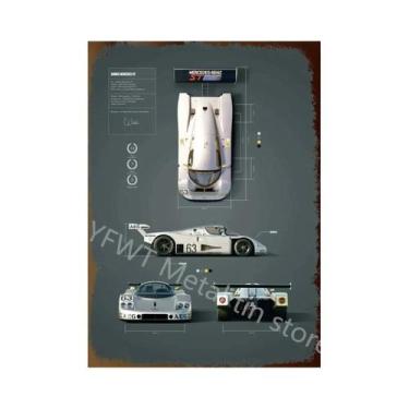 Imagem de Placa Decorativa De Metal Vintage Retro De Carro De Corrida Para Bar E