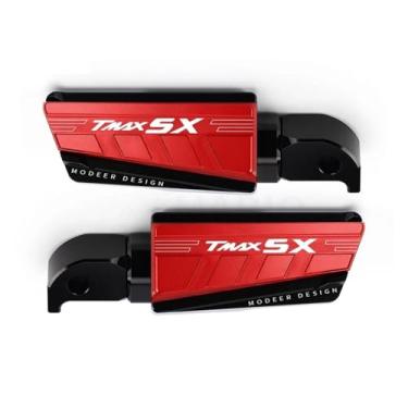 Imagem de Anti-derrapante Pedais traseiros de alumínio para descanso pé, para tmax530 tmax 530 dx sx 2017 2018 2019 cnc(Red TMAXSX B)