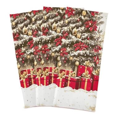 Imagem de xigua Conjunto de 4 panos de prato de cozinha de árvore de Natal, toalhas de cozinha macias e altamente absorventes de secagem rápida para limpeza de pratos e limpeza manual, 71 x 45 cm